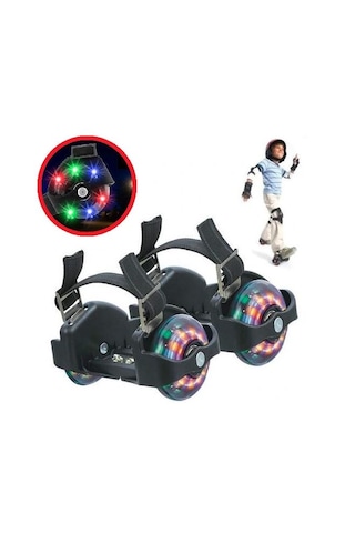 Busso-yx-sg-04-60 Kg Taşıma Kapasiteli 2 Tekerlekli Işıklı Topuk Pateni Siyah
