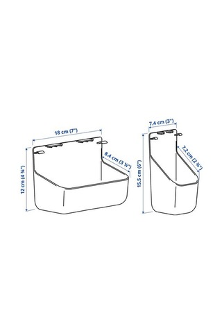 Ikea Vısslaån Askılı Düzenleyici, Gri, 2'li Set