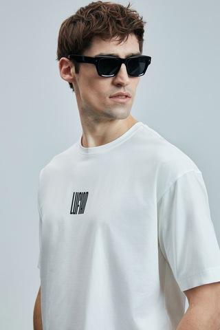 Lufian Helıx Modern Grafik T- Shirt Kırık Beyaz Kırık Beyaz 111020245100510 KIRIK BEYAZ