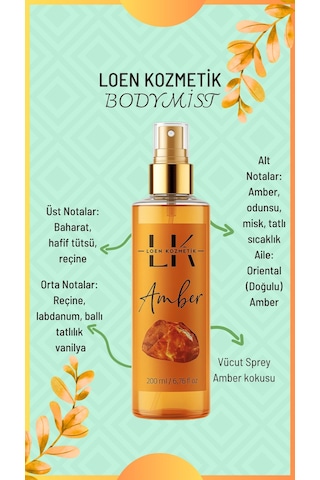 Loen Kozmetik Amber Vücut Spreyi 200 ML