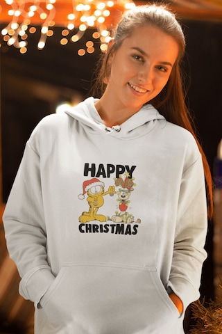 Garfield Happy Christmas Kapşonlu Sweatshirt 001