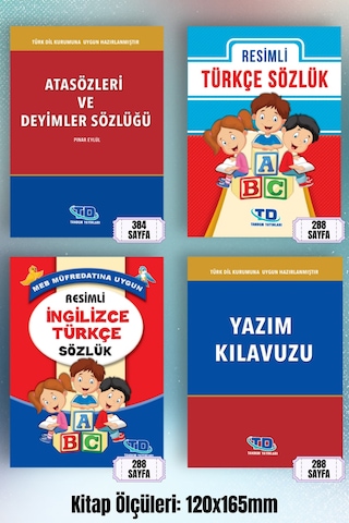 Yazım Klavuzu+ Resimli Türkçe + Atasözleri Ve Deyimler Sözlüğü + Resimli İngilizce Türkçe Sözlük