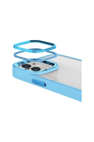 Buff Apple Uyumlu iPhone 11 New Air Bumper Kılıf Açık Mavi
