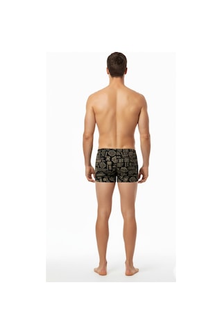 Erkek Likralı Baskı Desenli Boxer Bgl-st05009 Siyah