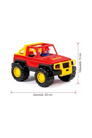 Safari Jeep Aracım 22 Cm 2 İnsan Figürlü Eğlenceli Ve Dayanıklı Çocuk Arazi Aracı Çok Renkli