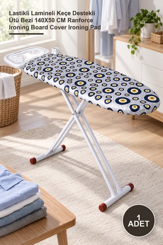 1 Adet Ranforce Keçe Ütü Masası Bezi Lastikli Lamineli Keçe Destekli Ütü Bezi 140x50 Cm Ranforce Ironing Board Cover Ironing Pad Diğer
