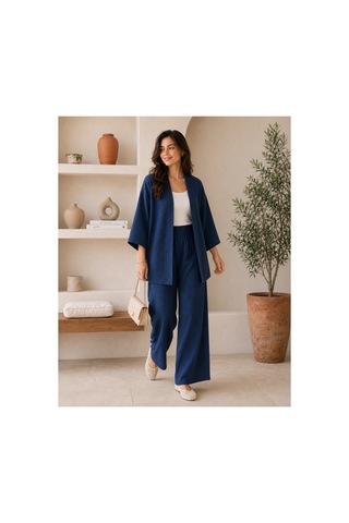Unika Boutique Kadın Kimono Salaş 2 Li Takım Lacivert