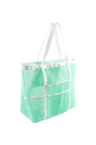 Springsun Yeşil Ağızlı Makyaj Spor Plaj Çanta, 8 Cep Tasarımı, 42x20x39 Cm, Tek/çift Omuzlu, Seyahat Ve Yüzme İçin Dayanıklı Depolama Çantası