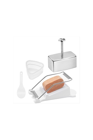 Gildedwill Onigiri Kalıp Seti Paslanmaz Çelik Musubi Kalıbı, Dilimleyici, Üçgen Pirinç Topu Kalıbı Ve Pirinç Kaşığı Musubi Pres Kalıbı