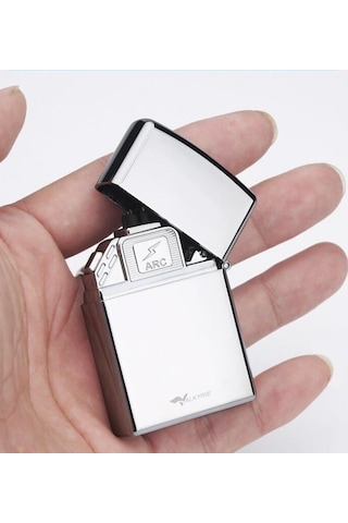 Valkyrie Usb Şarjlı Elektronik Çakmak / 4 Elektrotlu X Tip Mor Arc / Rüzgar Geçirmez, Alevsiz Silver Çok Renkli