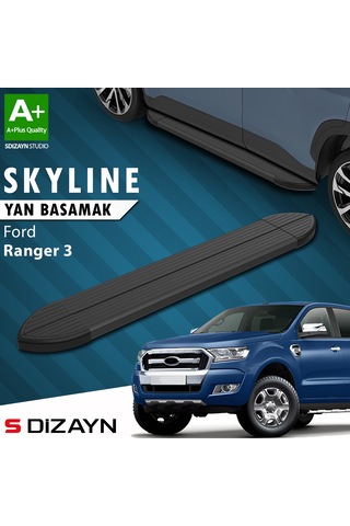 S-dizayn Ford Ranger 3 Skyline Siyah Yan Basamak 203 Cm 2012-2022 A+ Kalite