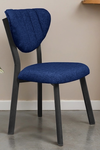 Nemeron Mutfak Masa Sandalyesi Kafe Restoran Yemek Odası Çizgili Yarmalı Sandalye Silinebilir - Lacivert Lacivert