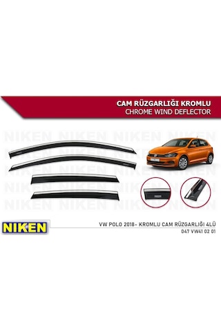 Niken Volkswagen Polo 2018 Kromlu Cam Rüzgarlığı 4 Lü