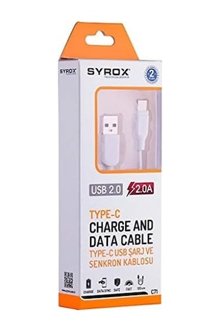 C71 2,0 Mah Type-c 1,2 Mt Type-c Kablo