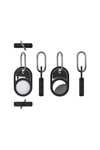 Zore Airtag 05 Uyumlu Silikon Anahtarlık-siyah