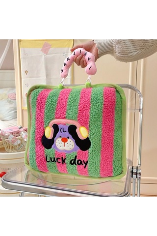 Lyon Çizgili Kulaklıklar, Kedi Lima Yastı, Şekerleme Yastı, İkisi Bir Arada Yastı Mavi