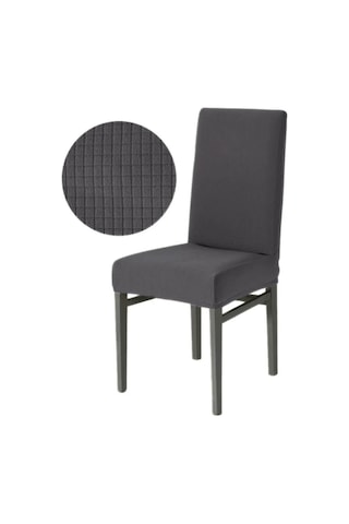 Upmall Pitikare Desen Esnekli Sandalye Örtsü Kılfı Antrast 6 Adet