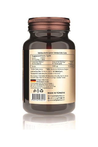 Biotin 5000 Mcg 60 Tablets