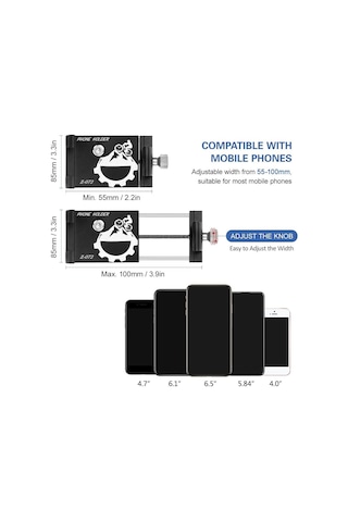 Valkyrie 072-s Bisiklet Motorsiklet Evrensel Cep Telefonu Tutucu Alüminyum Paslanmaz - Bütün Telefonlarla Uyumlu Siyah