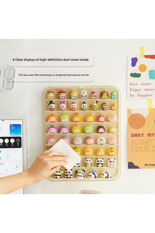 Moveevo Duvar Montajlı Lego Ve Oyuncak Gösterge Kutusu, Toz Koruyucu Kapaklı, Parçacık Depolama Rafı 1 Adet, Yapıştırıcı Yontem