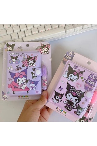 Kawaii Sanrioo Kuromi Karakterler Mini Defter Kalem Set