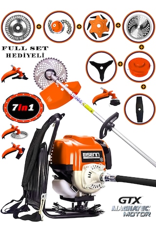 Eisenn EST-901 Sırt Tipi 7in1 Benzinli Tırpan Çim Biçme Makinesi
