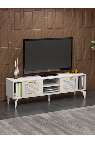 Tv Sehpası Ünitesi Tekli Orta Sehpa 3'lü Zigon Sehpa Set Üç Ürün Beyaz Çok Renkli