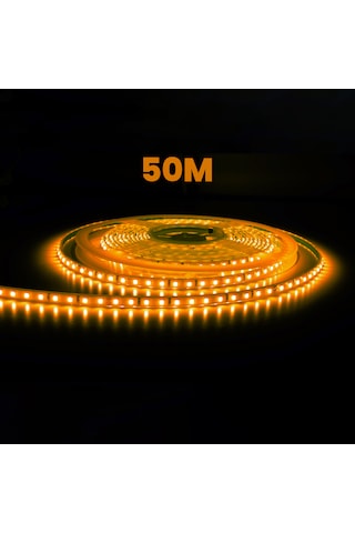 50 Metre Amber Hortum Şerit Led 8w Fişli Amber