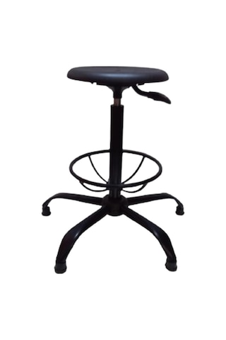 Monoblok Tablalı Laboratuvar Taburesi Çemberli Metal Ayaklı