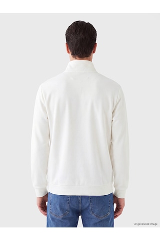 LC Waikiki Lc Waıkıkı Ekru Dik Yaka Erkek Sweatshirt