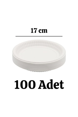 Plastik Tabak 100'lü 17 Cm Beyaz Kullan At Tabak Diğer