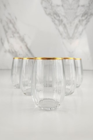 Digithome İstanbul 6'lı Kahve Yanı Su Bardağı Seti Gold Erd 280