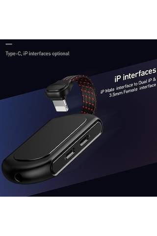 Baseus L47 3In1 2X Apple Uyumlu iPhone Lightning Başlık ve 3.5Mm Kulaklık Çık