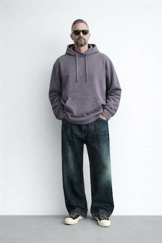 İçi Polarlı Kapşonlu Erkek Sweatshirt Hoodie Gri