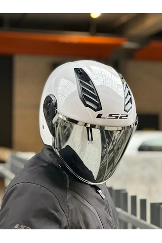Ls2 Aırflow 2 Beyaz Kask Gri Vizör Beyaz