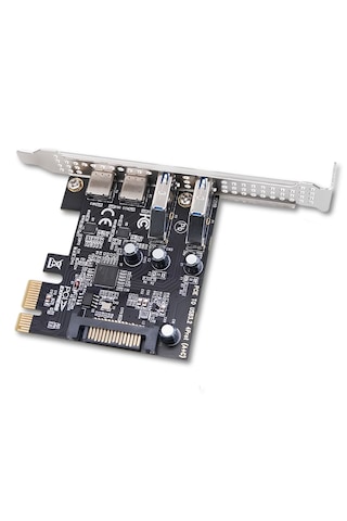 6094 Pcıe 2x Usb 3.0 + 2x Type C Hub Genişletme Kartı Pcı Express Adaptör Çoklayıcı Çoğaltıcı