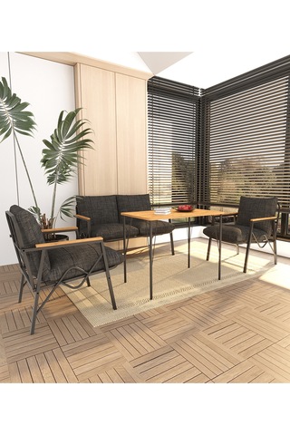 Doruk Home Balkon, Bahçe, Cafe, Metal Koltuk Takımı, Bahçe Takımı , Çay Seti, 2 1 1 Masa Antrasit