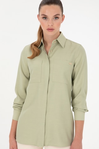 U.S. Polo Assn. Kadın Açık Haki Uzun Kollu Tunik Gömlek 50293568-VR183