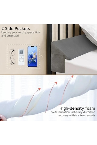 Fastbuy Dashanshop Swtmerry Queen Gri Yatak Takviye Yastığı 5e Kadar Dolgu Yüksek Yoğunluk Gri Depoluklu Yastık Gri