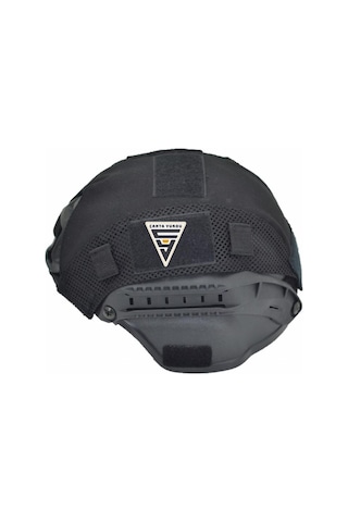 Taktikal Airsoft Paintball Plastik Kask Siyah Bandanalı