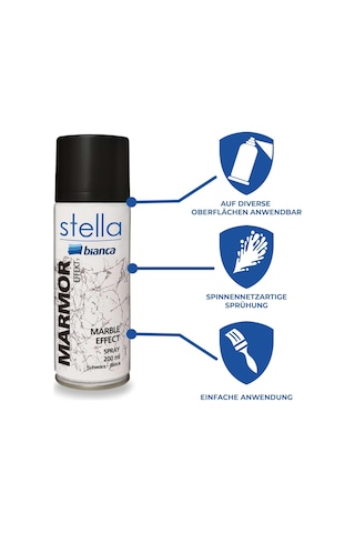 Bianca Stella Mermer Efekti Sprey 200ml Siyah