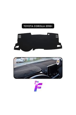 Toyota Corolla Hayalet Ekranlı 2018+ Torpido Örtüsü Güneşten, Isıdan, Çatlamadan Korur B48 Siyah
