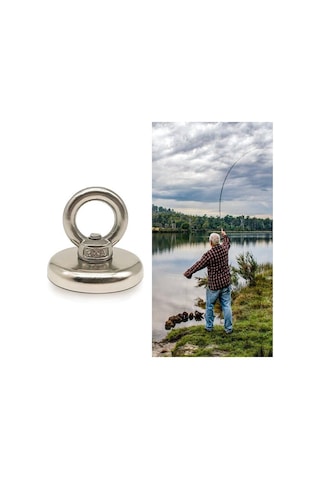Magnet Fishing 36Mm Halatlı Güçlü Halkalı Neodyum Pot Mıknatıs