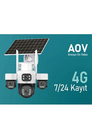 Inox X14 4 Kameralı Çift Güneş Enerjili 3+3+3+3mp Solar Kamera E-sim