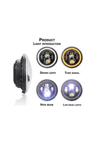 Pazly 7 İnç Retro Led Motosiklet Fısıltısı, Jeep Wrangler İçin 12v/24v, 6000k Beyaz Işık, Ip67 Su Geçirmez