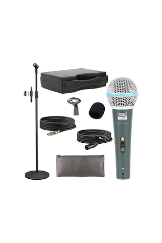 Lastvoice Lv-680STM Kablolu Dinamik Mikrofon Seti (Boy Stand Cüzdan Çift Kablo Sünger Tutacak)
