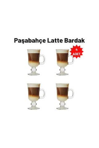 4 lü Paşabahçe 55141 Irısh Kulplu Coffee Latte Meşrubat Bardak-9054847175316