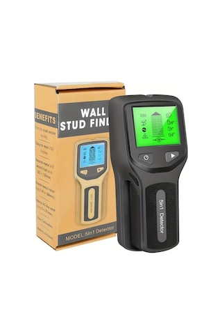 Honeybeeshop Hw430 Siyah 5 İn 1 Profesyonel Çivi Bulucu Duvar Tarayıcı El Tipi Dijital Dedektör Canlı Teller Kablo Pvc Metal Su Borusu
