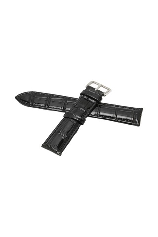 Pu Deri Saat Kayışı Alaşımlı Pin Tokalı Ayarlanabilir Rahat Yedek Saat Kayışı Siyah