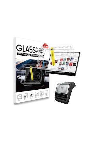 Red Lion Parts Tesla Juniper 15,4'' Blue Lıght Ekran Koruyucu Ar Oleofobik Uygulama Aparatlı Temperli Cam Ön+arka